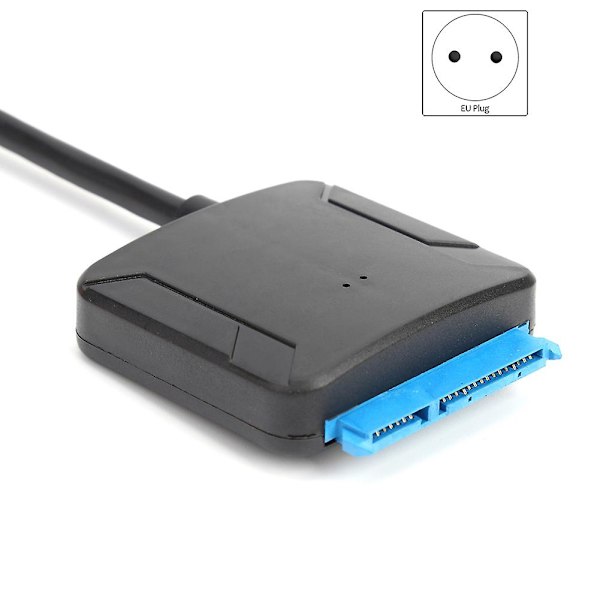 USB til SATA Datakabel, 2.5/3.5 Tommer USB3.0 Enkel Stasjon Kabel SATA Harddisk Adapterkabel (EU-kontakt)