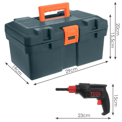 Kids' Plastic Tool Box 32 Pieces with Carry Case, Ages 3+