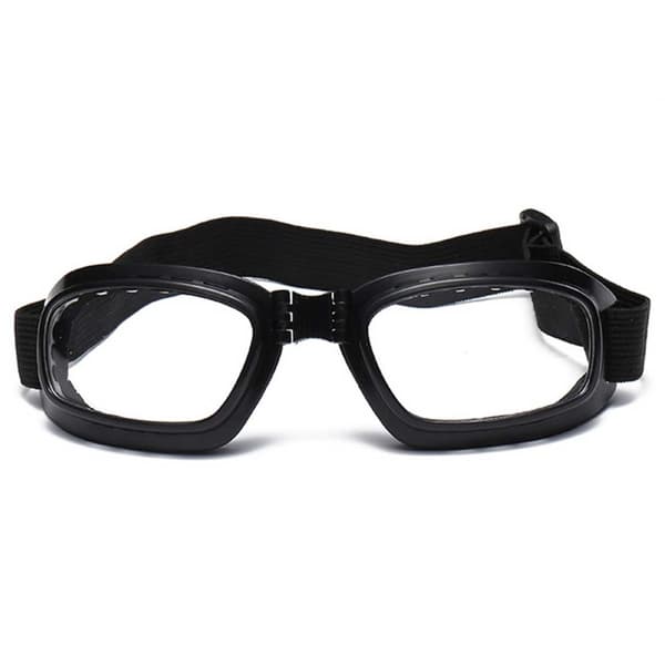 Motorcykelbriller Retro MC Sort Klart Glas
