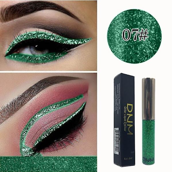 16 Värillinen Nestemäinen Silmänympärysväri, Värikäs Glitter, Vedenkestävä, Pitkäkestoinen, Nopea
