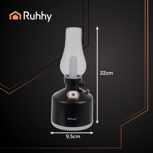 Luftfugter 280 ml med RGB natlys 14 farver, USB-C, sort