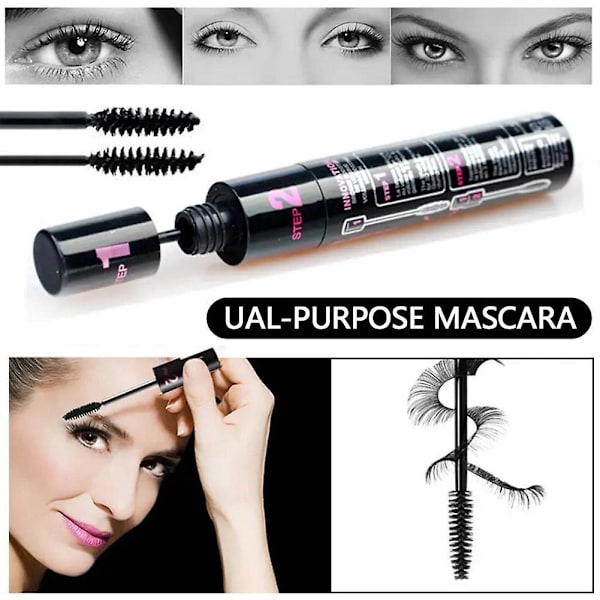 Mascara To-i-Én Effekt Krøl Tyk Vandfast Og Svedfast Langvarig Ikke-Smudset Makeup-Fri Primer Mascara