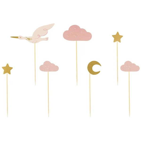 Cupcake and Muffin Decorations Storks 11-12 cm 7-pack