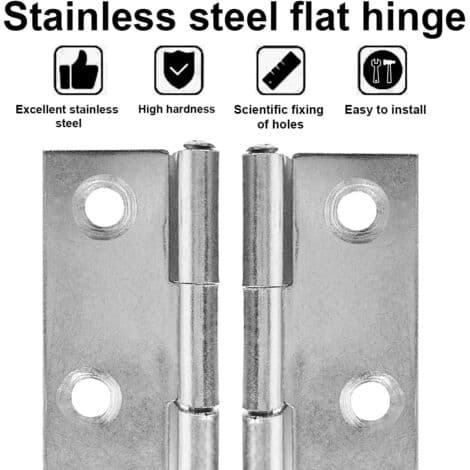 10 stk. rustfrit stål møbler til hjemmet hardware Dørhængsel Lang 55 mm x 34 mm