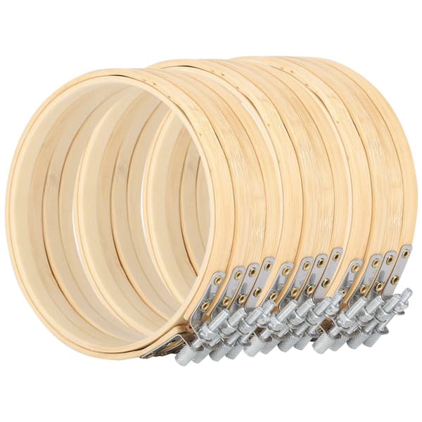 Justerbara broderiramar i bambu - 12 st, 13 cm