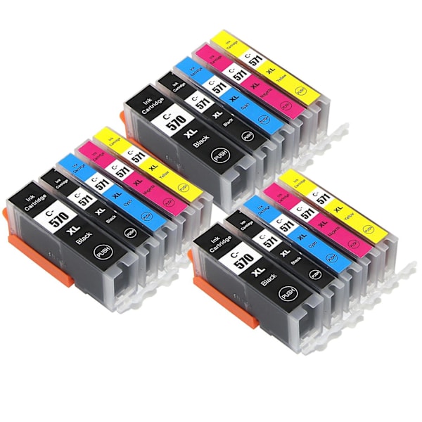 3 Sæt med 5 Blækpatroner til at erstatte Canon PGI-570 & CLI-571 Kompatible/ikke-OEM fra Go Inks (15 Blækpatroner)