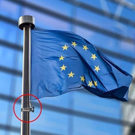 Flaggringklemmer, Flaggstangutstyr, Flaggstangklemmer, Flaggstangklemme i rustfritt stål, Flaggstangdiameter
