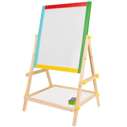 Double-sided magnetic children's drawing board with chalk & whiteboard 65.5 cm