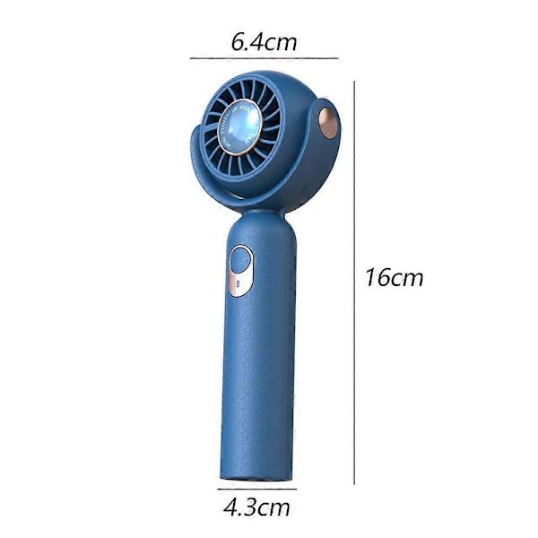 Bærbar Håndholdt Ventilator, Halsventilator, Mini Bordventilator, Multifunktionsventilator - FARVE: blå