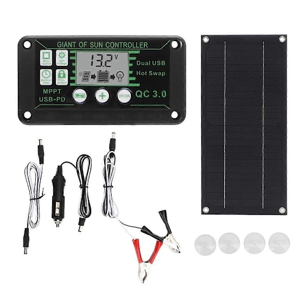 600W Solpanel Kit med 100A Laderegulering Solladning til Udendørs RV Camping Båd Trailer System