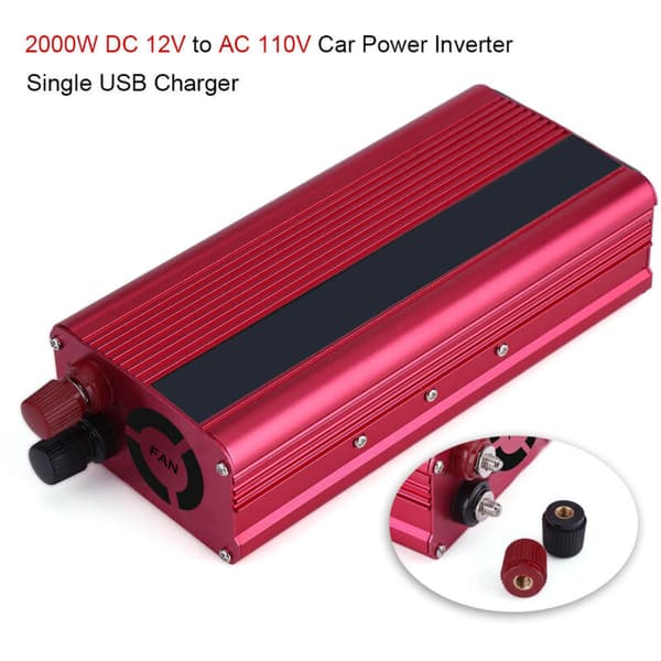 2000W Bilstrøminverter DC 12V til AC 110V, USB-opladeradapter