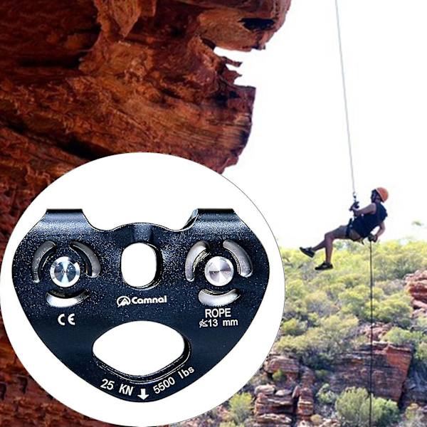 Svart zipline-kabelvagn - 25KN för bergsklättring och klippklättring