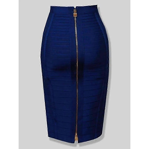 16 Väriä Xl Xxl Seksikäs Yksivärinen Vetoketjullinen Oranssi Sininen Musta Punainen Valkoinen Pinkki Bandage Hame Naiset Joustava Bodycon Kesäinen Lyijykynähame 58cm