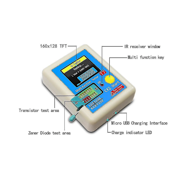 Lcr-t7 Ny Transistortestare Tft Diod Triod Kapacitansmätare För Lcr Esr-mätare Npn Mosfet Ir Mul