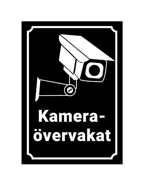 10 tarraa Kameravalvonta - 10x7,5 cm