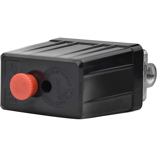 Kompressor Tryk Switch, 90-120 PSI, 240V, 4 Udgange, Sort