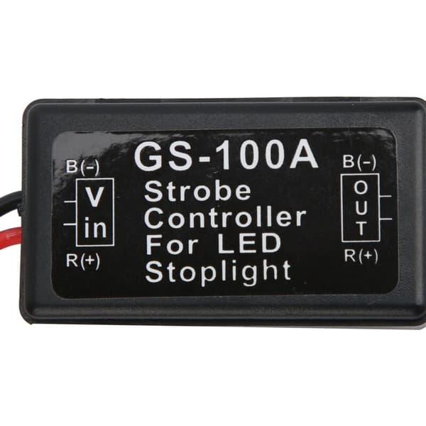 Bromsljus strobkontroller, GS-100A 12-24VDC plast LED blixtkontrollmodul