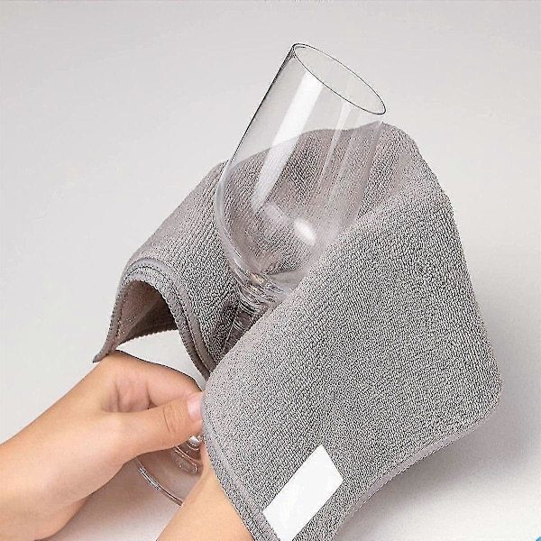 Mikrofiberduk, Allround Mikrofiberhanddukar, Ränderfria Rengöringsdukar, 12-pack, Grå, Storlek 30 X 30 Cm