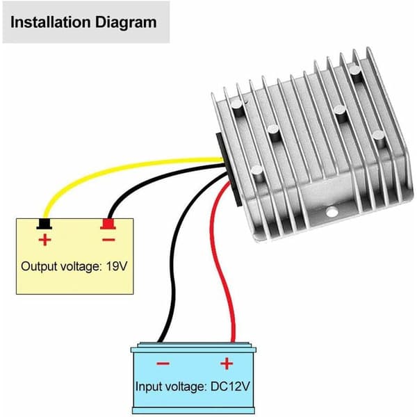 DC Step-up Modul 12V till 19V 10A 190W Bilströmsomvandlare Vattentät Boost Adapter Bilströmförsörjningsmodul
