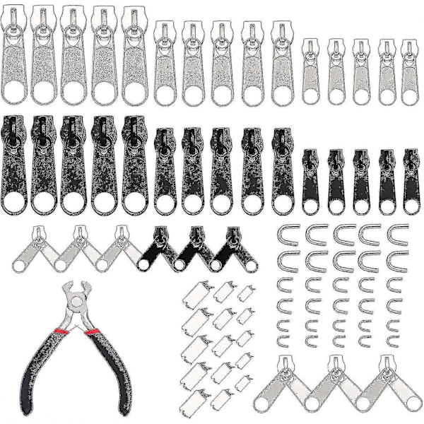 Dragkedja Reparationssats Ersättningsslider: 85st Dragkedja Bottenstopp Ände - Fixa Dubbel Dragkedja Drag Ersätt #3#5#8 Nylon Spiral Dragkedja För Jacka Bagage Jeans