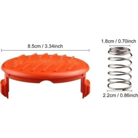 Sett med 4 spolehetter + 4 reservefjærer kompatible med BLACK+DECKER RC-100-P trimmere.