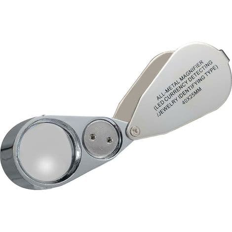 Juvelerarlupp, 40x förstoring, metall
