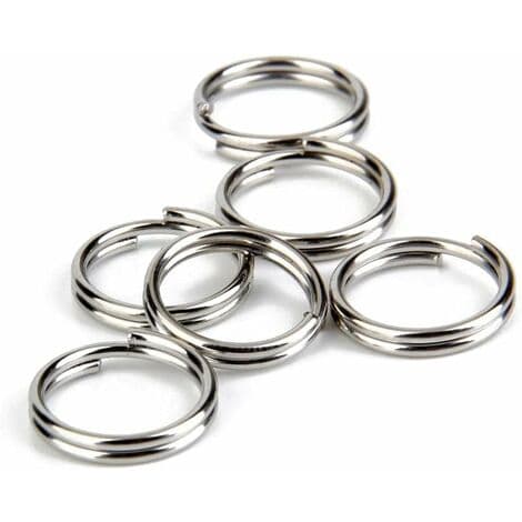 Splitringe til Nøglering 1.2mm x 12mm Pakke med 100 stk - Sølv