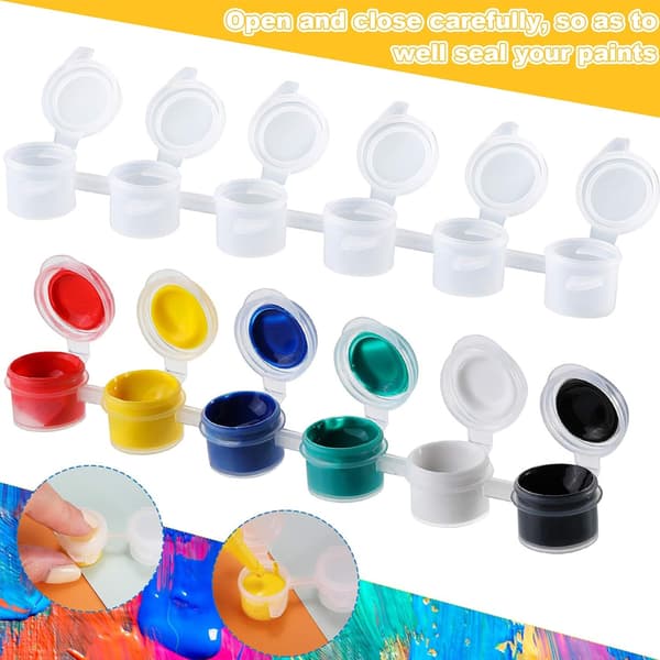 50-pack Empty Paint Cups, Clear Paint Storage Containers, Mini Paint Cups, Total 300 Jars, 3ml/0.1oz