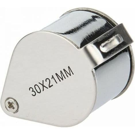 Juvelerarlupp - 30 x 21 mm lupp - 10x ficklupp - Vikbart glas - Botanikerlupp (1 styck)