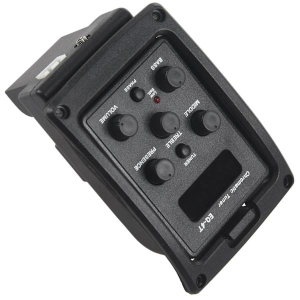 Eq-4t 4-bands pickup med förförstärkare och tuner för akustisk gitarr med LCD-tuner och volymkontroll