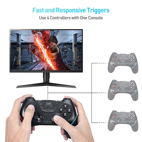 Trådløs Bluetooth-kontroller for Switch, OLED Gamepad Pro