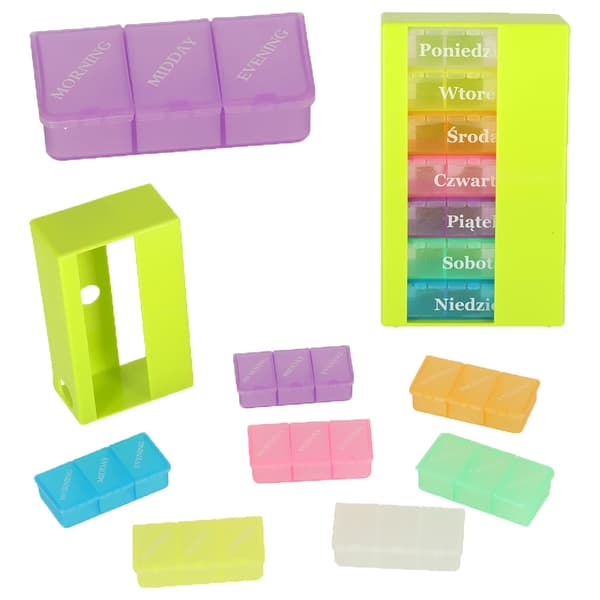Weekly Pill Organizer 7 Days with 3 Compartments per Day, Waterproof, Stickers