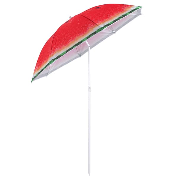 Beach umbrella 150 cm UV protection adjustable height foldable watermelon