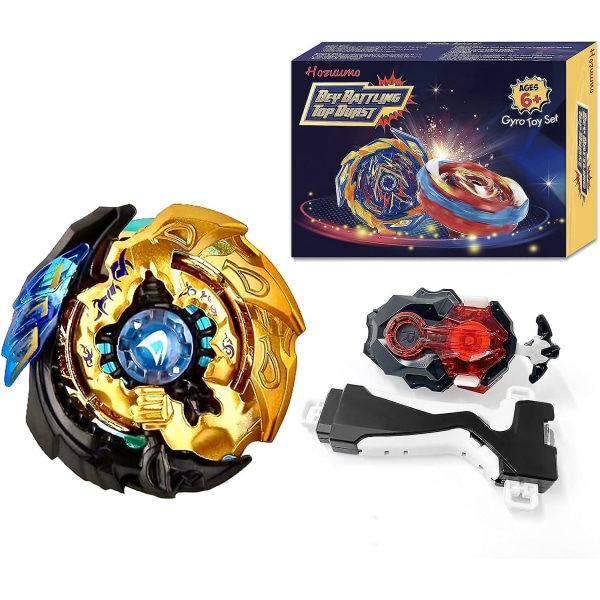Bey Arena Blade Burst Turbo Set, 4D Metal Fusion Taisteluhuippu, Taisteluhuippulaukaisimella, Lahjapakkaus Lapsille, B-85