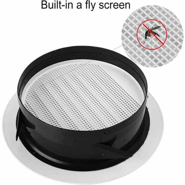 75mm Ventilationsutlopp med Skyddsgaller - ABS (ø75mm)