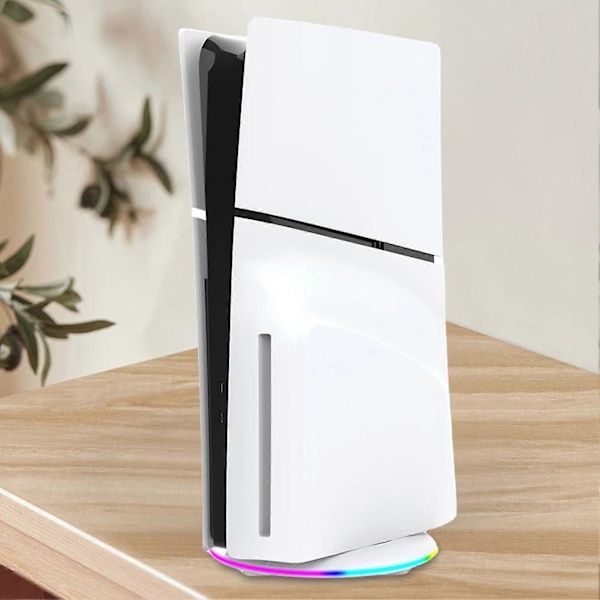Vertikalt Ställ för Spelkonsol med RGB-Ljus, Stabilt Halkfritt Enkel Installation Universell Design Basstativ för PS5 Slim