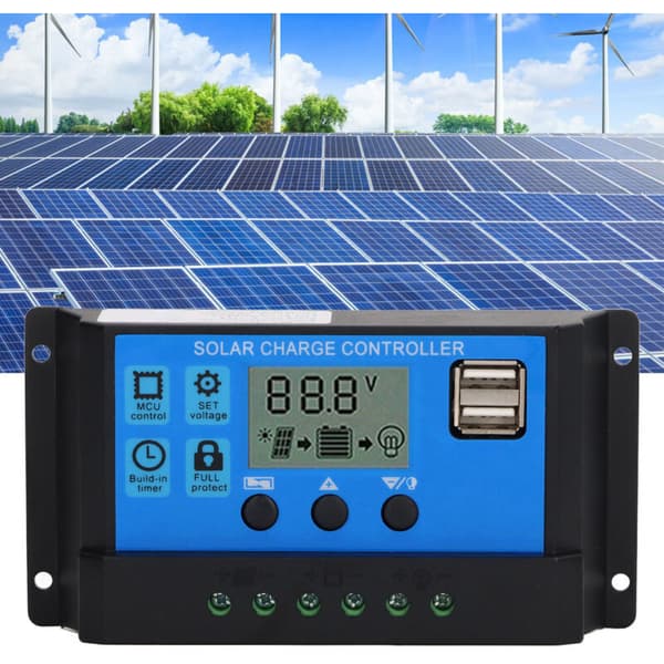 12V 24V solpanel-controller, PWM fotovoltaisk regulator, LCD-display, 70A MPPT-oplader