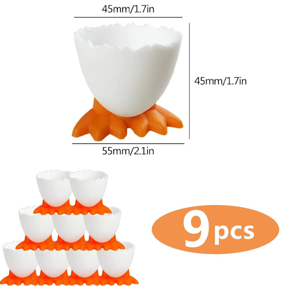 9 Egg Cups Cartoon Egg Molds Soft Boiled Egg Cups Suitable for Breakfast Brunch Soft Boiled Eggs (White)