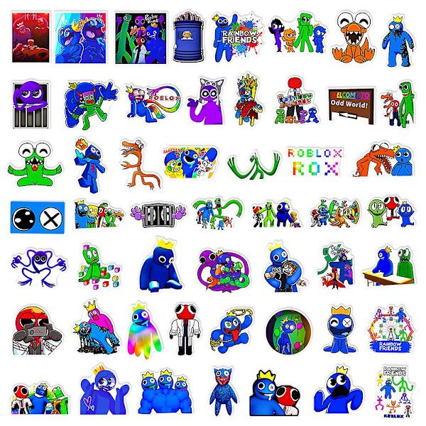 50 stk Roblox Rainbow Friends klistermærker til kuffert skateboard laptop computer vandflasker til teenager barn studerende