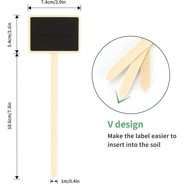 20 stk. 18,6 cm Treplante Etiketter Utendørs Grønnsakshage Plante Tavle Etikett
