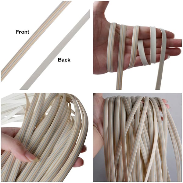Plastflettet Rattan Reparasjonsmateriale for Utemøbler, Hage, Patio, Flettestol, Benk, Bord Reparasjonssett Beige
