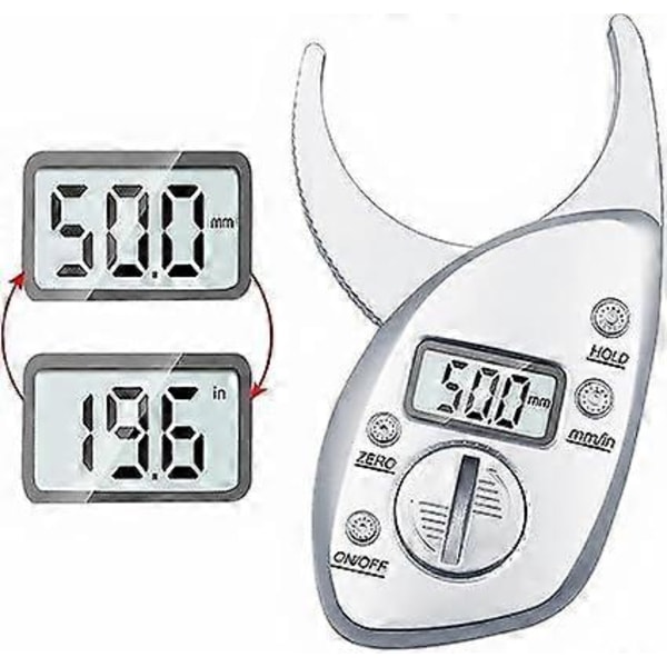 LCD Digitaalinen Kehon Rasvaprosenttimittari, Kehon Rasvamittari Ihopoimujen Mittaamiseen ja Kehon Rasvaprosentin Laskemiseen Miehille ja Naisille