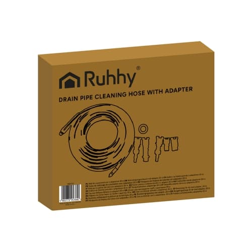 Pipe/Drain Cleaning Hose 15 m for Pressure Washer, 4 Adapters