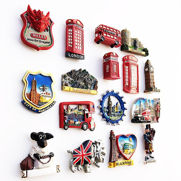 Køleskabsmagnet Souvenir Fra Hele Storbritannien (Gamle Bydel Manchester)