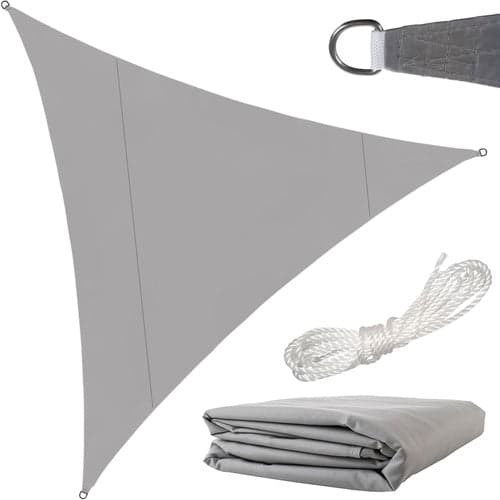 Solseil trekantet 4x4x4 m grå polyester 120 g/m²