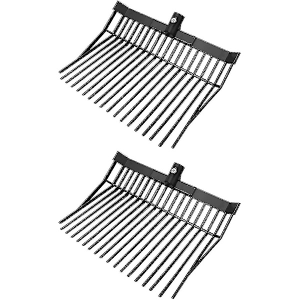 2 Pak Holdbare Rustfrie Pitchfork Hoveder, Stabile Polycarbonat Gaffeludskiftningshoveder Med 18 Tænder-hy