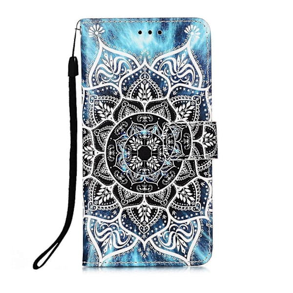 Kompatibelt med Samsung Galaxy X Cover 5 Fodral Läder Flip Plånboksfodral med Kortplats Hållare Ställ Mönster - Datura