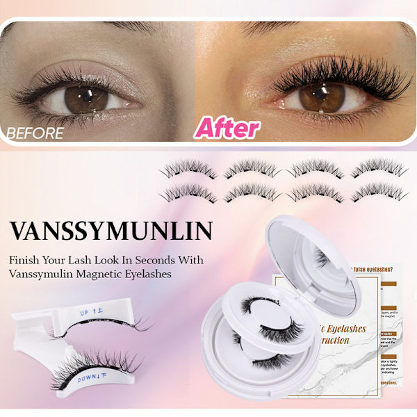 Magnetic Eyelashes - Round Box with Applicator