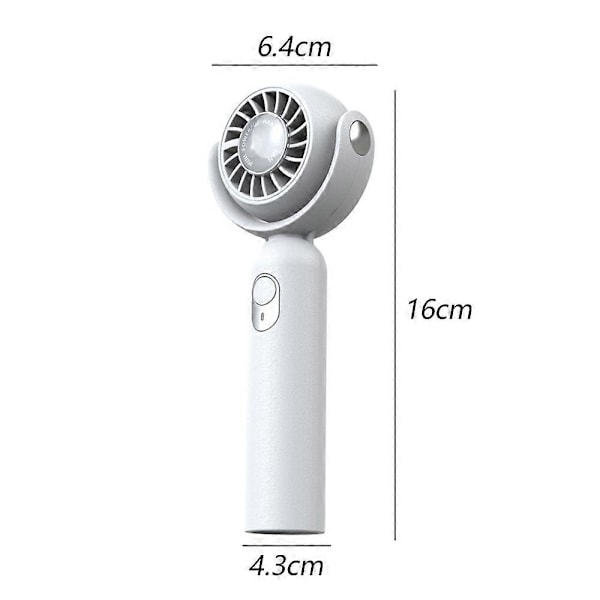 Bærbar Håndholdt Ventilator, Halsventilator, Mini Bordventilator, Multifunktionsventilator - FARVE: Hvid