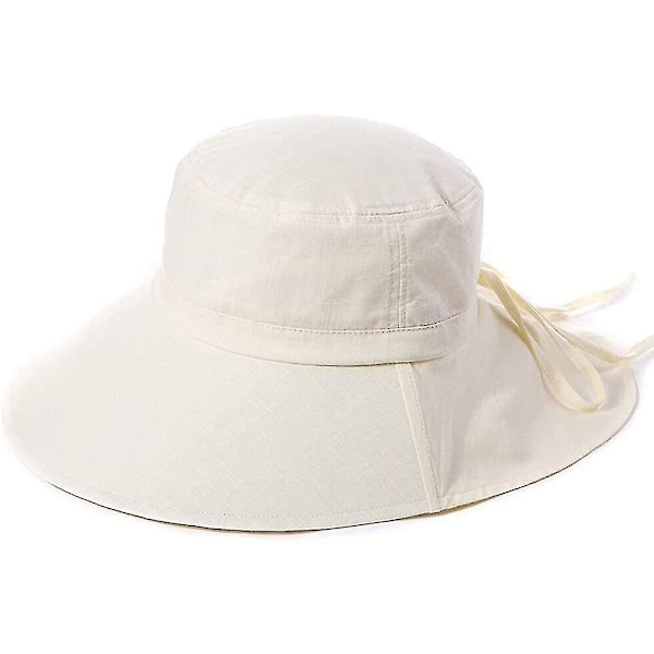 Solhat Foldbar Sommerhat UPF 50+ Med Nakkesnor Kvinders Bomuld 7-12 Dages Levering